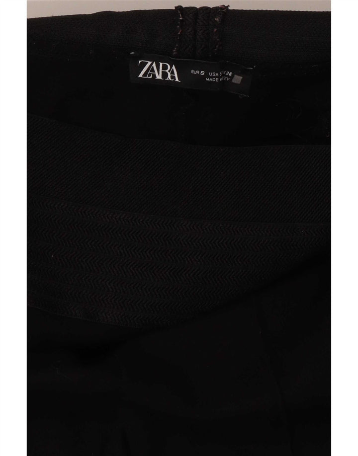 Zara Womens Crop Leggings UK 8 Petit chevrons noirs