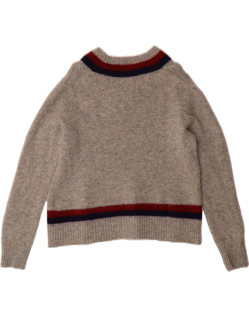 BROOKS BROTHERS Womens V-Neck Jumper Sweater UK 18 XL Grey Wool Vintage Brooks Brothers and Second-Hand Brooks Brothers from Messina Hembry 