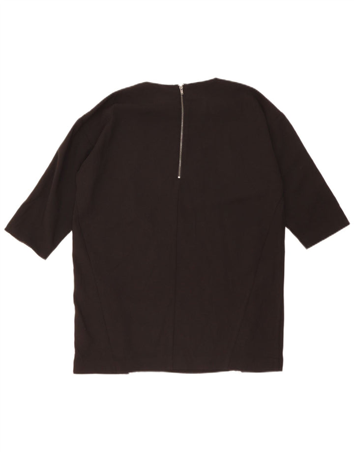 Oasis Chemisier surdimensionné à manches 3/4 pour femme UK 10 Petit Noir Polyester