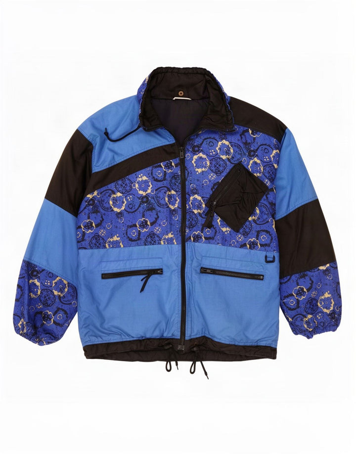 veste de ski homme vintage UK 40 Grand colorblock bleu