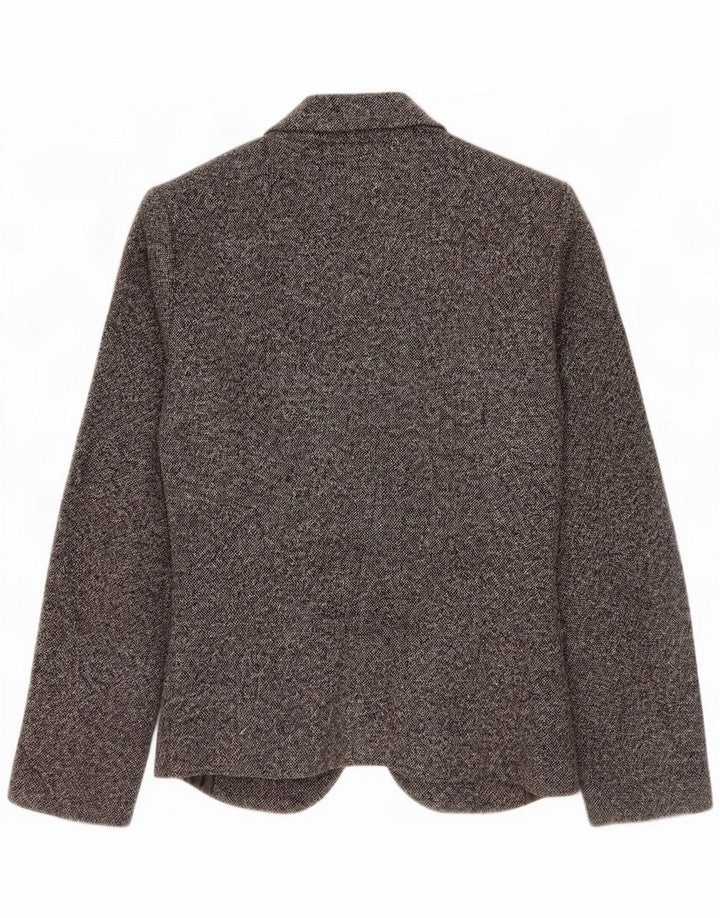 Luisa Spagnoli Veste blazer 1 bouton pour femme IT 46 Large laine mouchetée gris