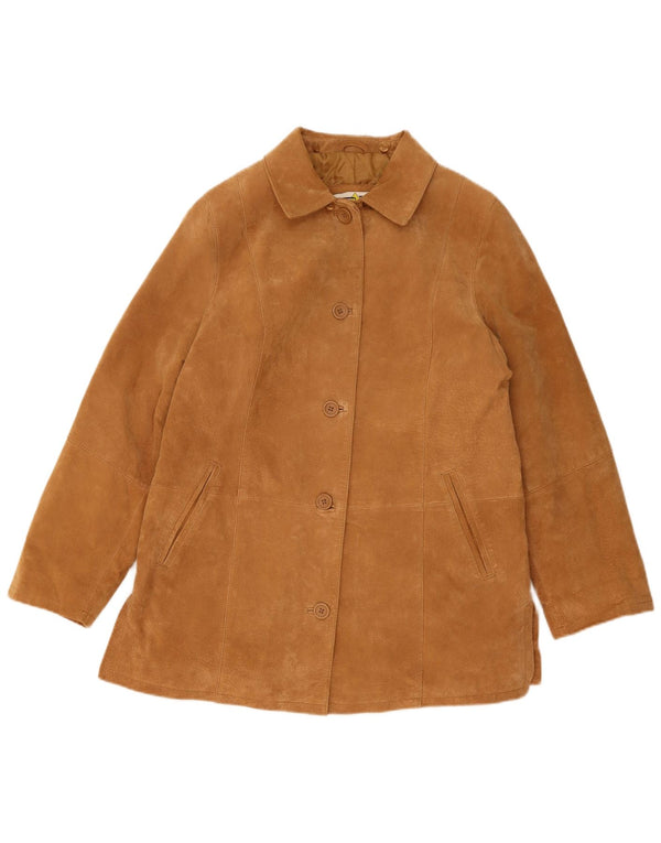 Marcel Clair Veste en daim pour femme UK 14 Grand cuir marron