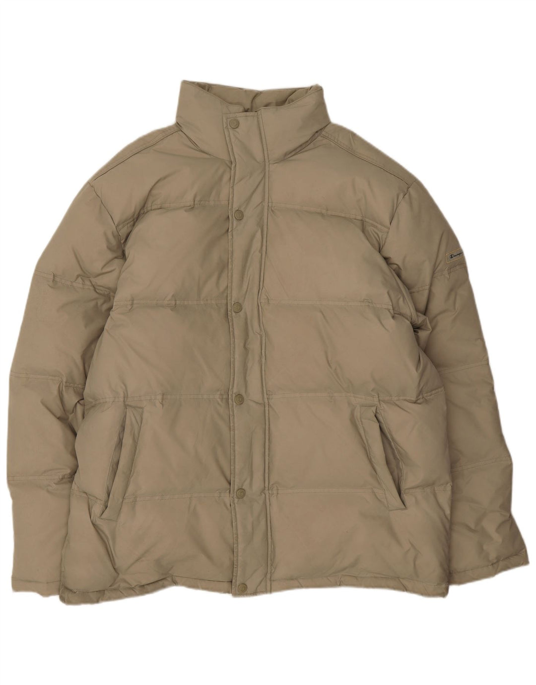 Champion Veste matelassée à capuche pour homme UK 42 XL Beige Polyamide