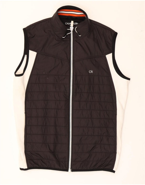 Calvin Klein Gilet rembourré Luiz pour homme UK 40 Large Noir Colorblock Nylon