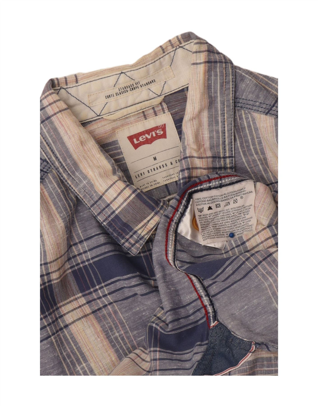 Levi's Chemise Homme Bleu Moyen Carreaux Coton