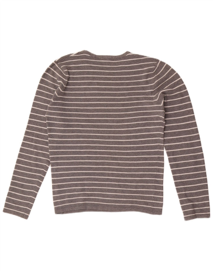 Zara Homme Top Manches Longues Gris Moyen Rayé Coton