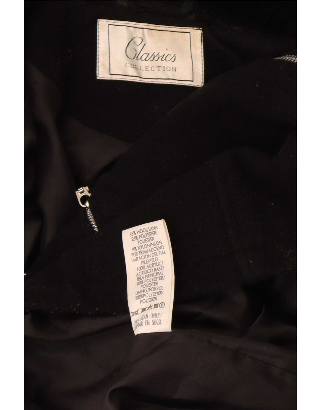 St. Bernard Manteau zippé pour femme UK 10 Petite laine noire