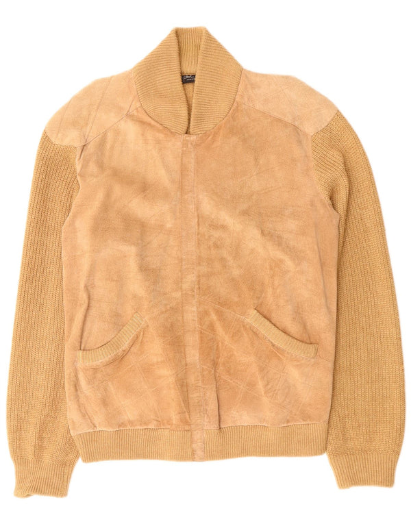 De Pletrl Pull Cardigan en Daim pour Homme Grand Beige