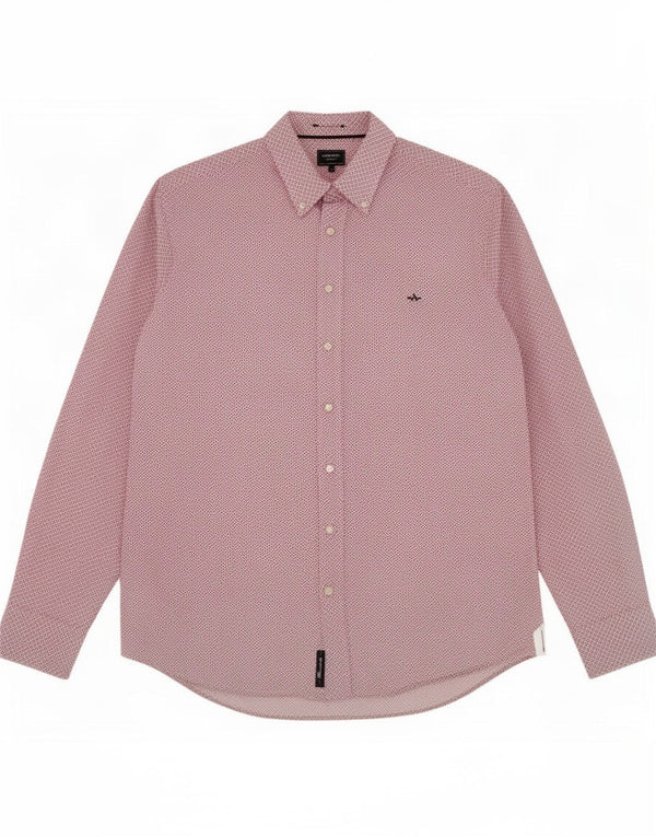 Arrow Chemise ajustée pour homme Taille 39 15 1/2 Moyen Rouge Géométrique