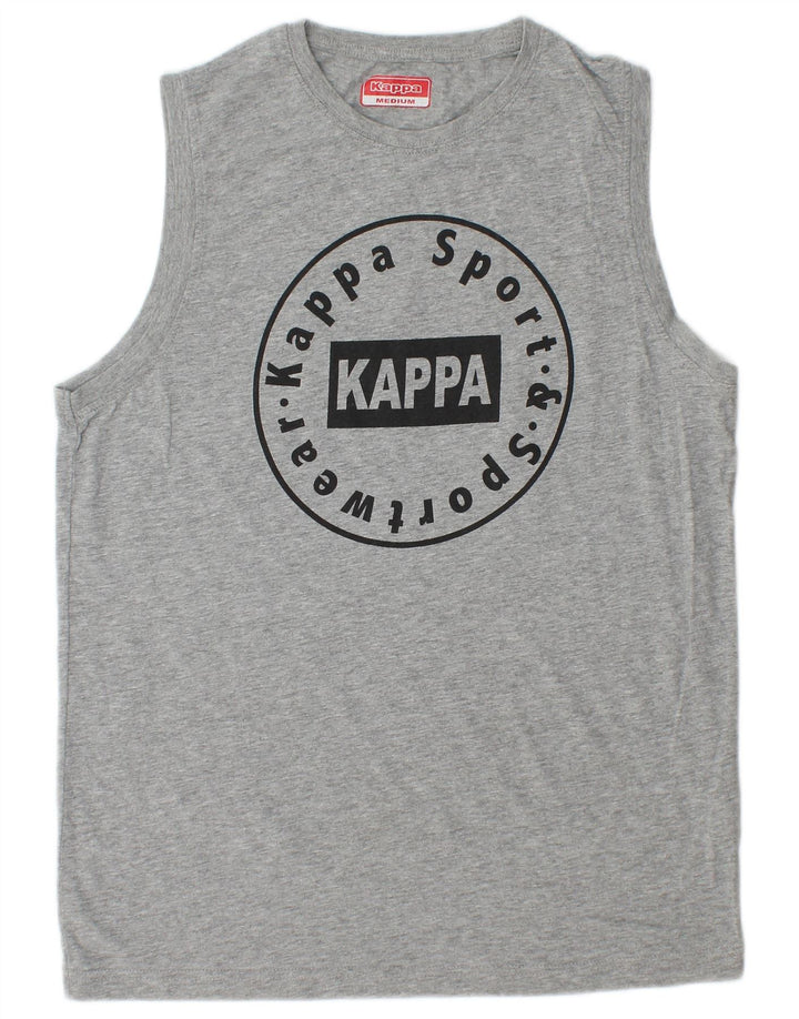 Kappa Débardeur Graphique Homme Gris Moyen Moucheté Coton