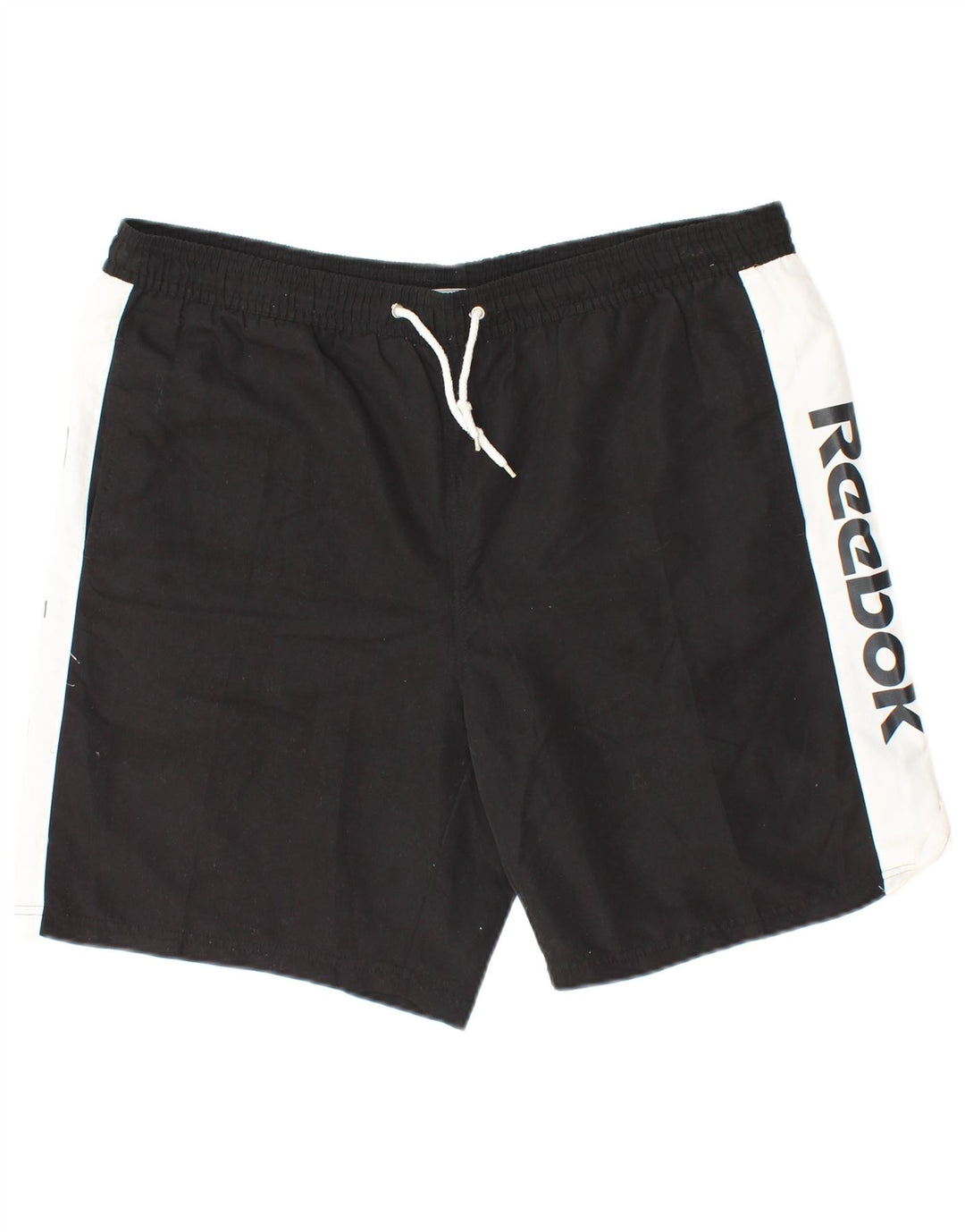 REEBOK Short de sport graphique pour hommes XL Noir Colorblock Polyester