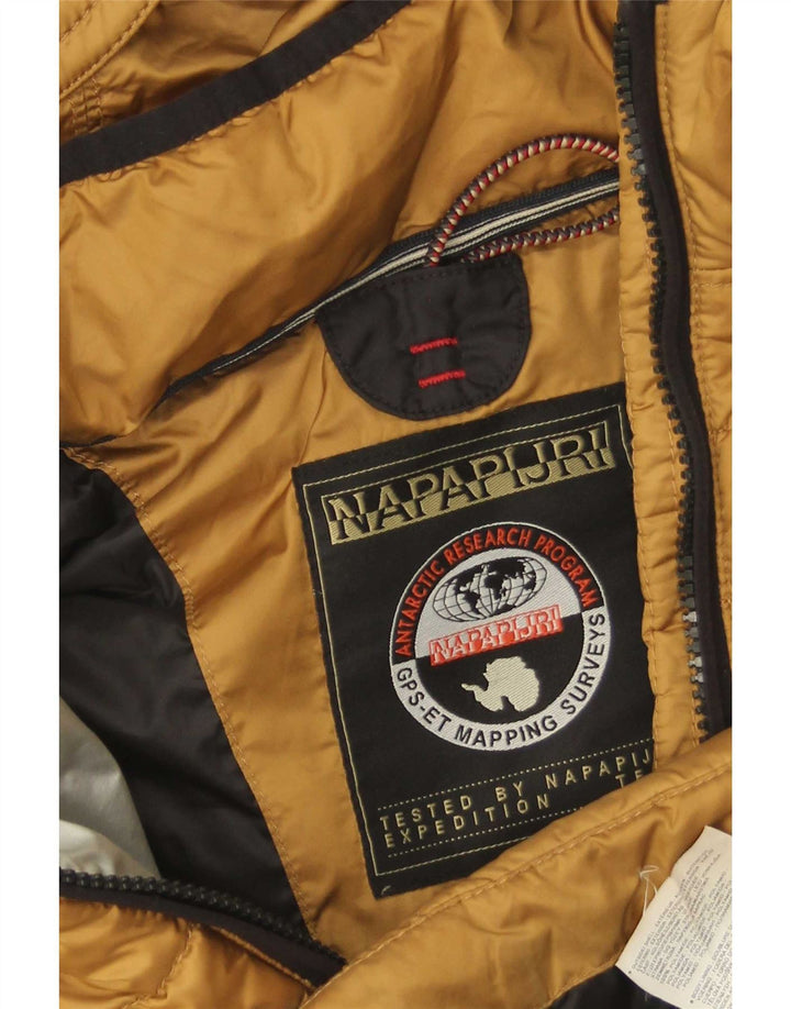 Napapijri Veste matelassée à capuche pour femme UK 10 Small Doré Polyester