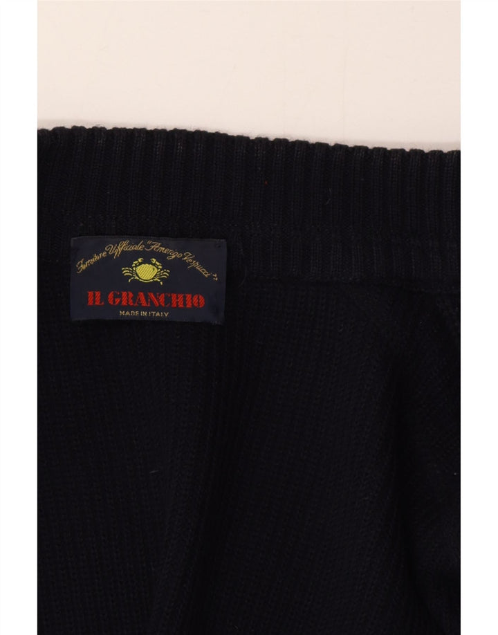 Il Granchio Cardigan Pull XL Bleu Marine Homme