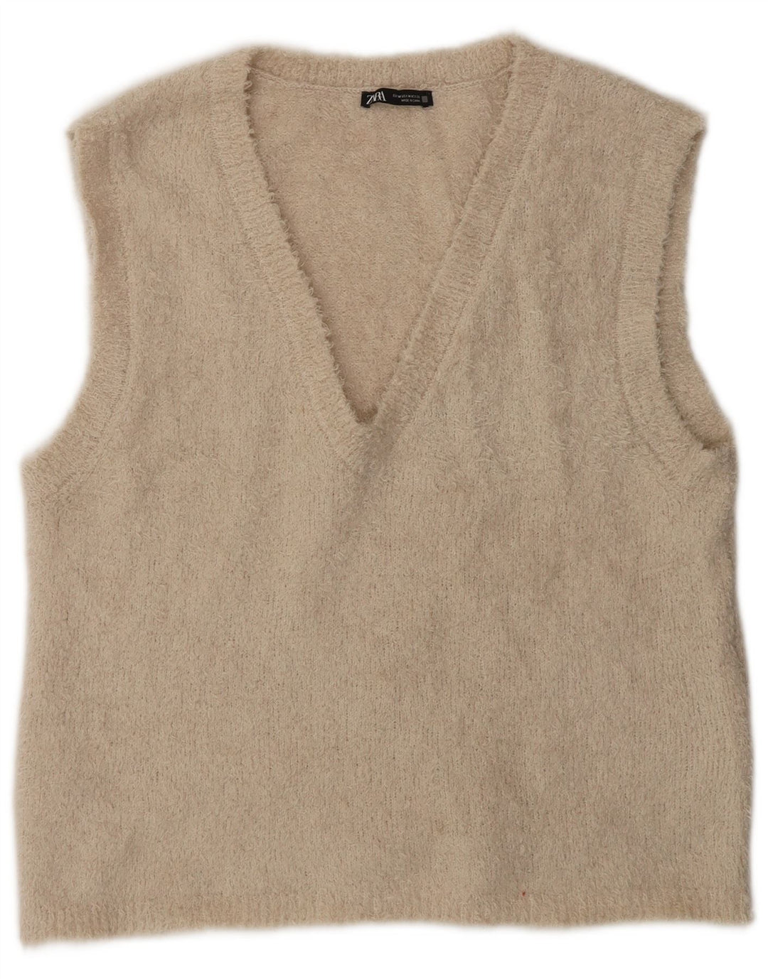 Zara Femme Débardeur UK 14 Beige Moyen Polyester