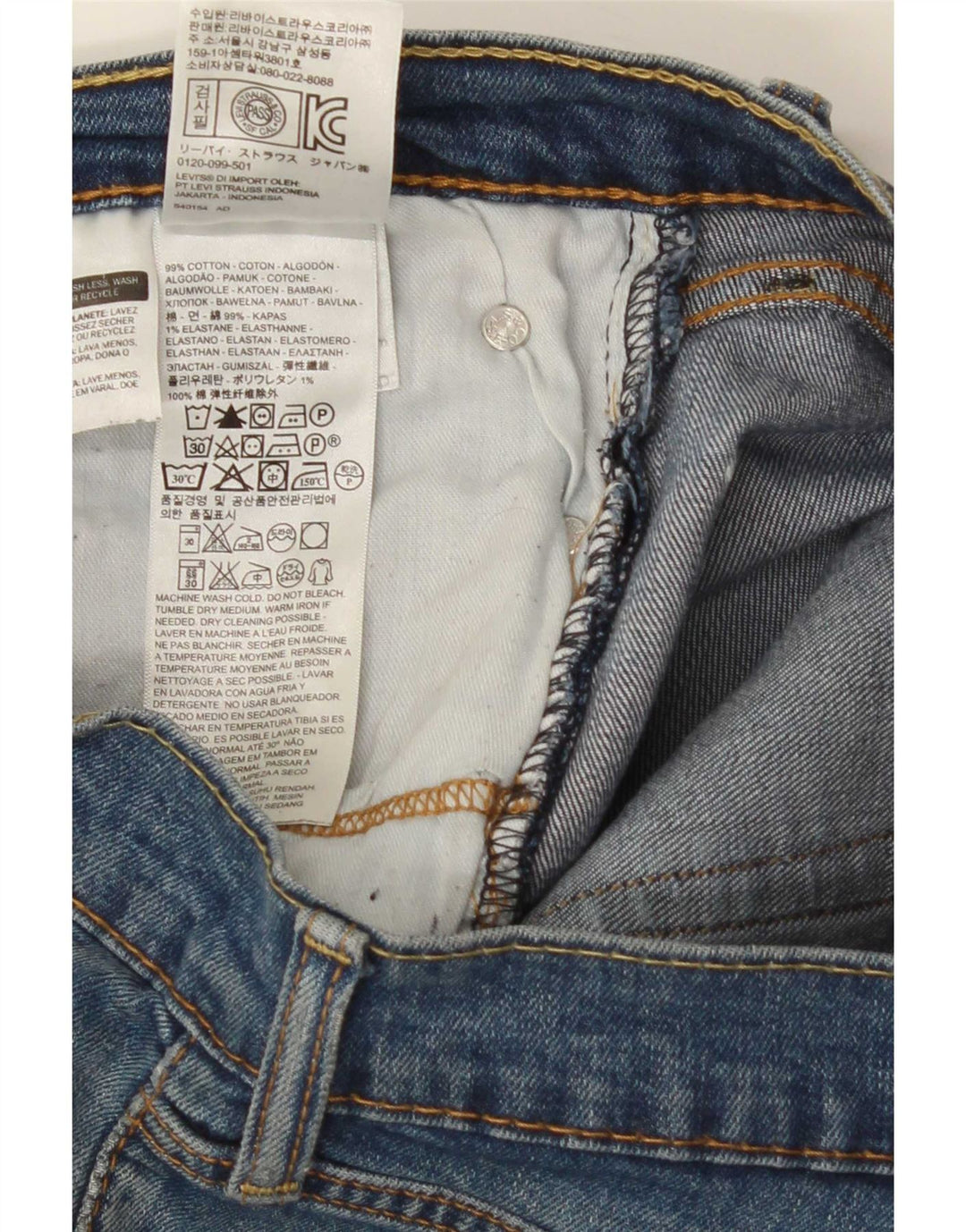 Levi's Jean Slim 511 Homme Bleu W34 L32 Coton