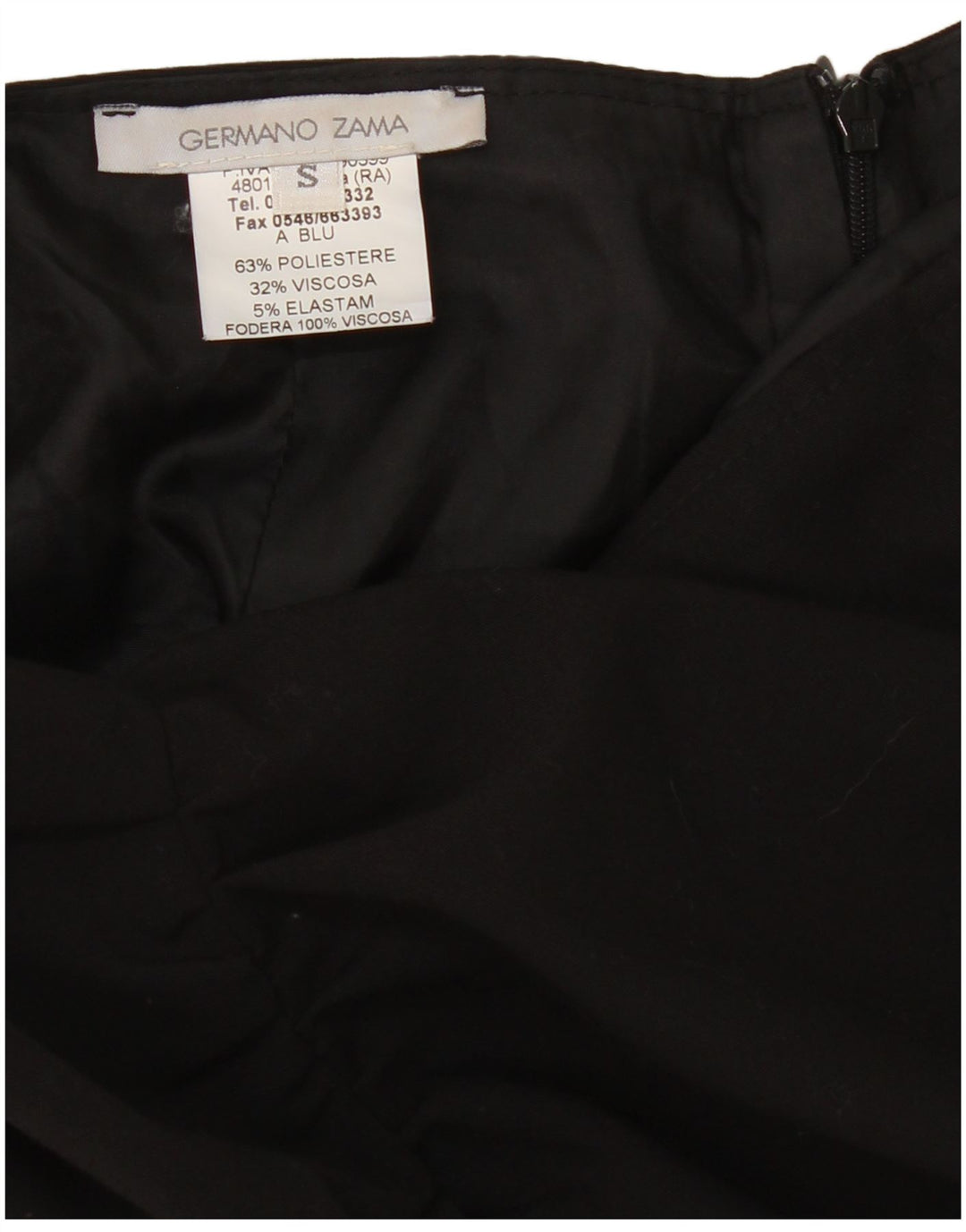 Germano Zama Jupe crayon femme Small W28 Noir Polyester