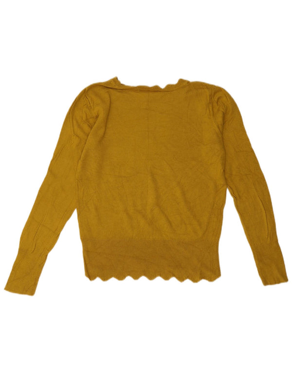 Oasis Pull col bateau pour femme UK 10 Small Jaune Viscose