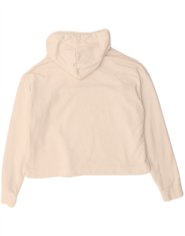 PUMA Pull à capuche surdimensionné pour femme UK 14 en coton blanc moyen