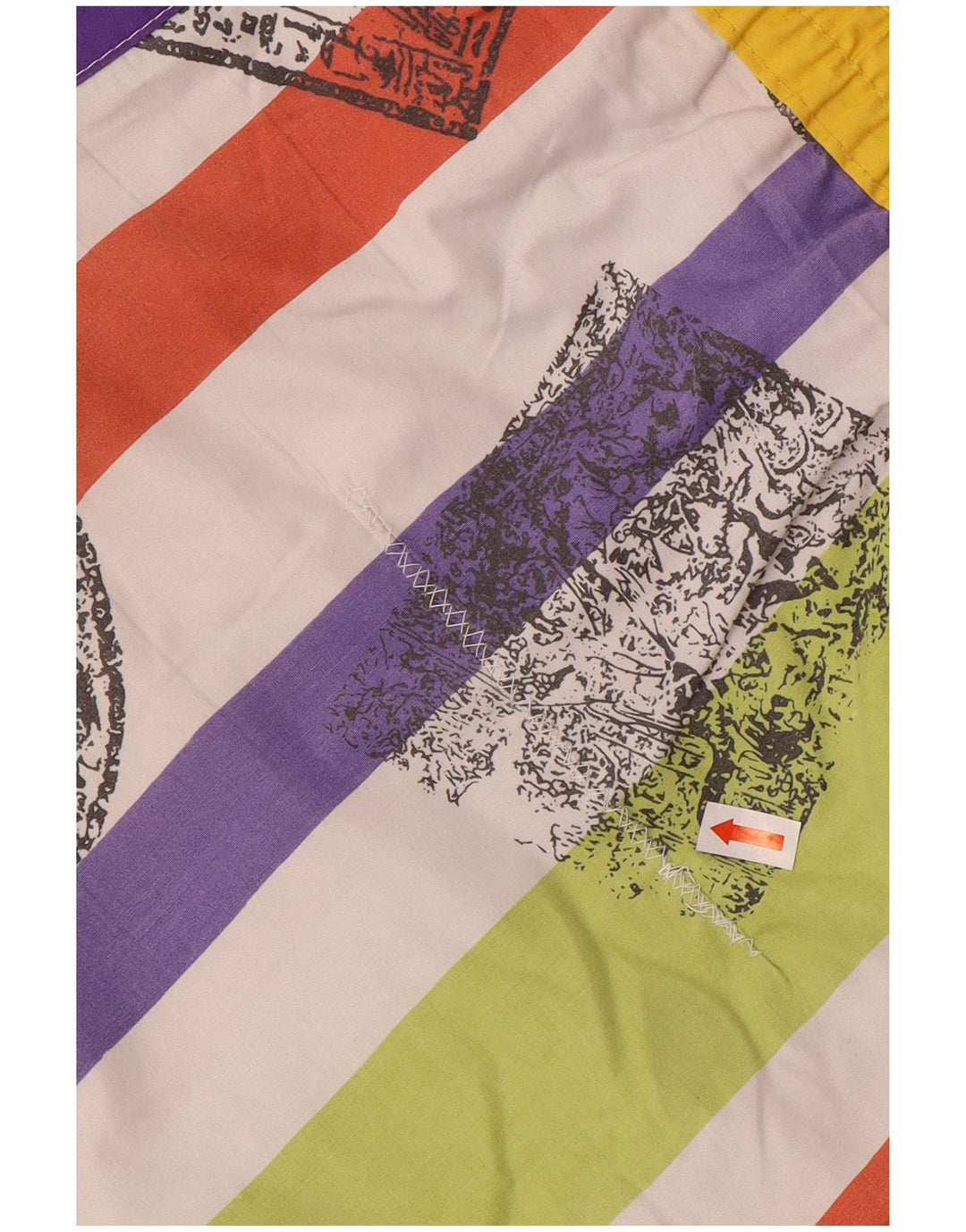 Short de bain graphique vintage pour hommes XL Polyester colour block multicolore