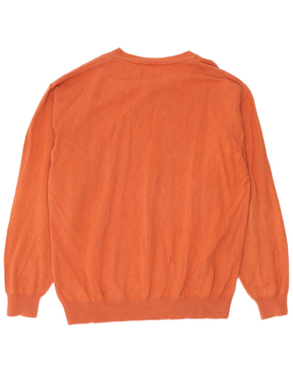 Marlboro Classics Pull col V pour homme XL Orange Coton
