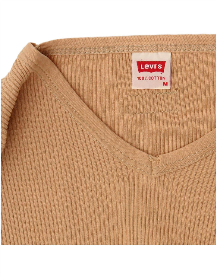 Levi's Top Manches Longues Femme UK 12 Beige Moyen Coton