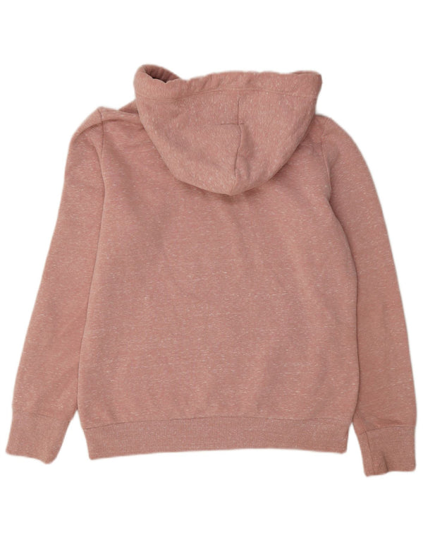 Superdry Womens Hoodie Jumper UK 12 Medium Pink Flecked Polyester