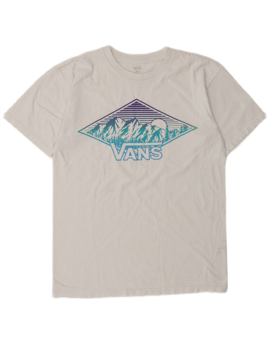 VANS Mens Graphic T-Shirt Top Small White Cotton