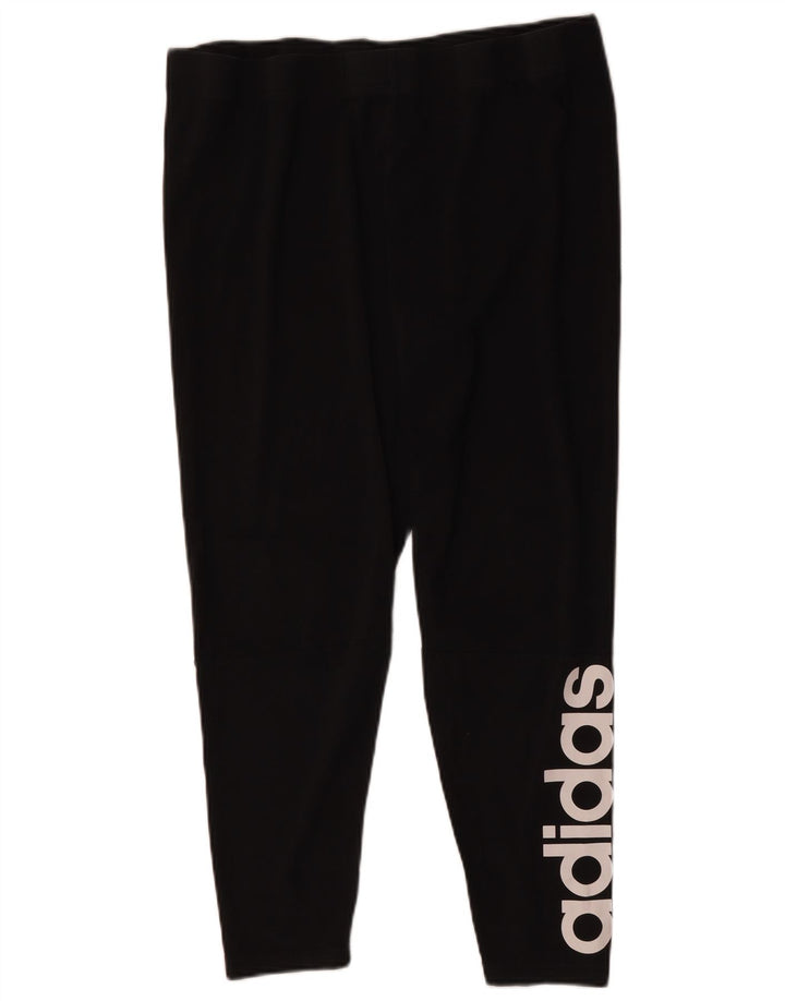 ADIDAS Leggings graphiques pour femmes UK 24/26 2XL Coton noir