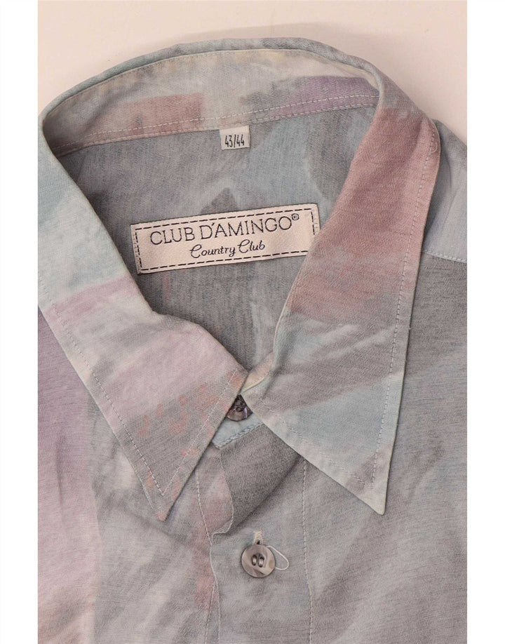 Club D'Amingo Chemise à motif abstrait pour homme Taille 43/44 XL Multicolore