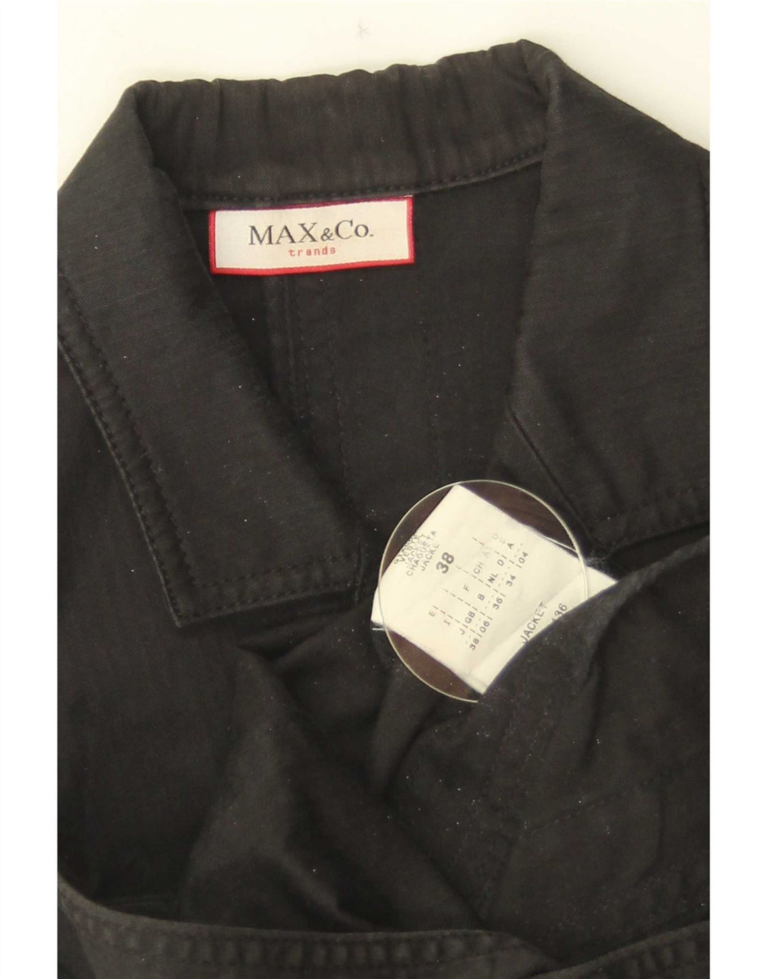 Max & Co. Veste blazer à 2 boutons et manches 3/4 pour femme UK 6 XS en coton noir