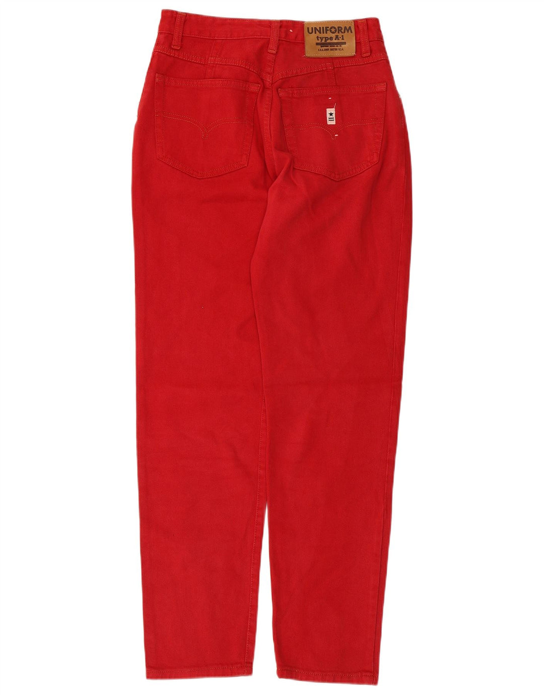 Uniforme Jean taille haute femme W30 L29 rouge coton