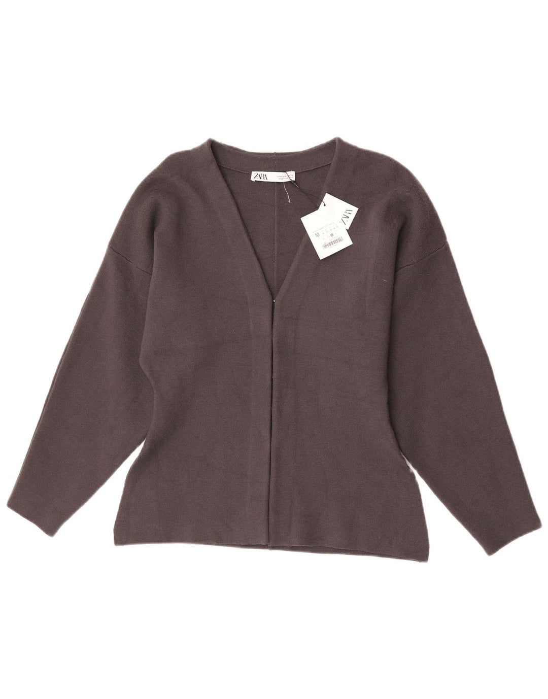 Zara Cardigan Femme Pull UK 12 Gris Moyen Viscose