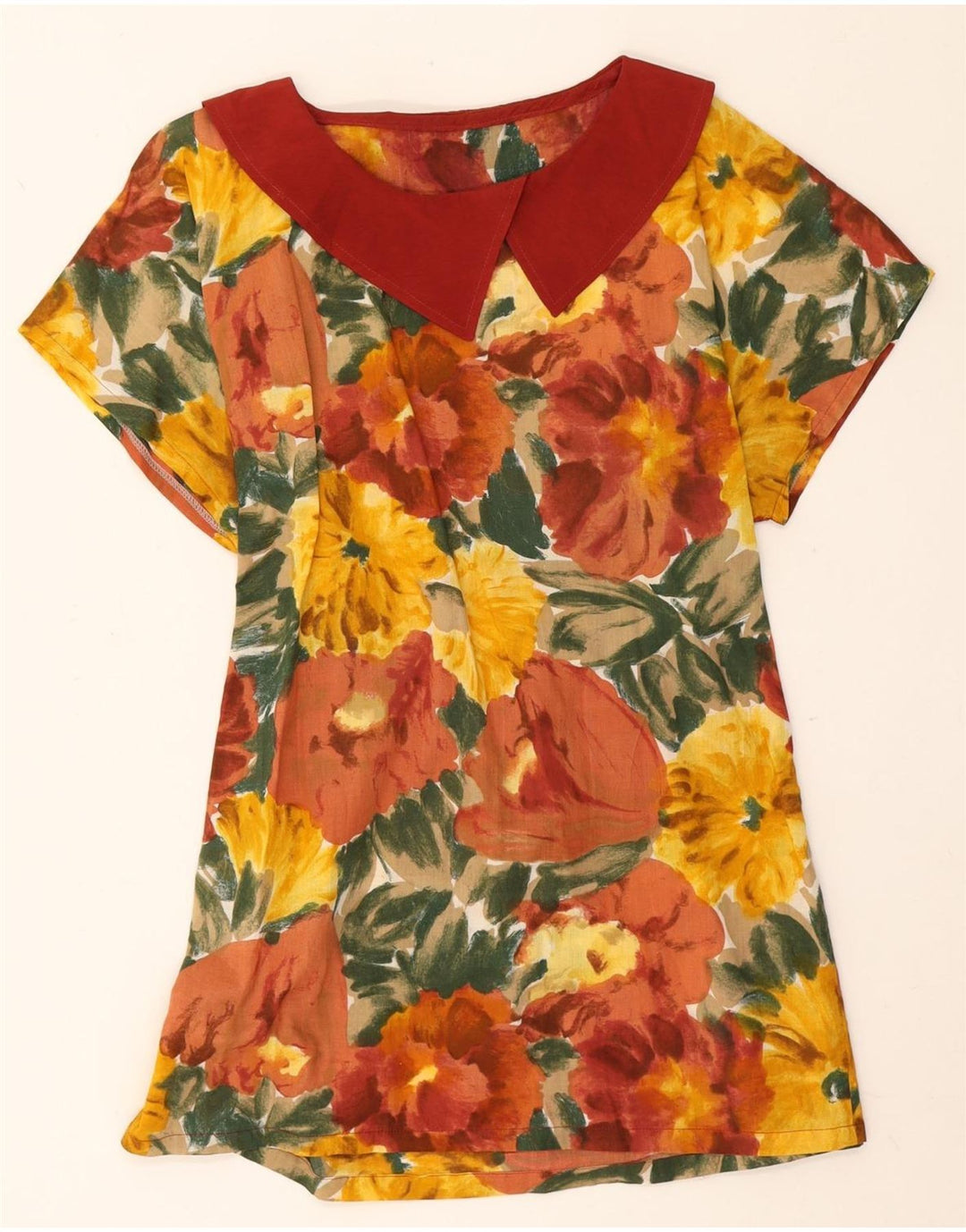 vintage Femme Robe A-Line UK 14 Moyen Multicolore Floral