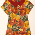 vintage Femme Robe A-Line UK 14 Moyen Multicolore Floral