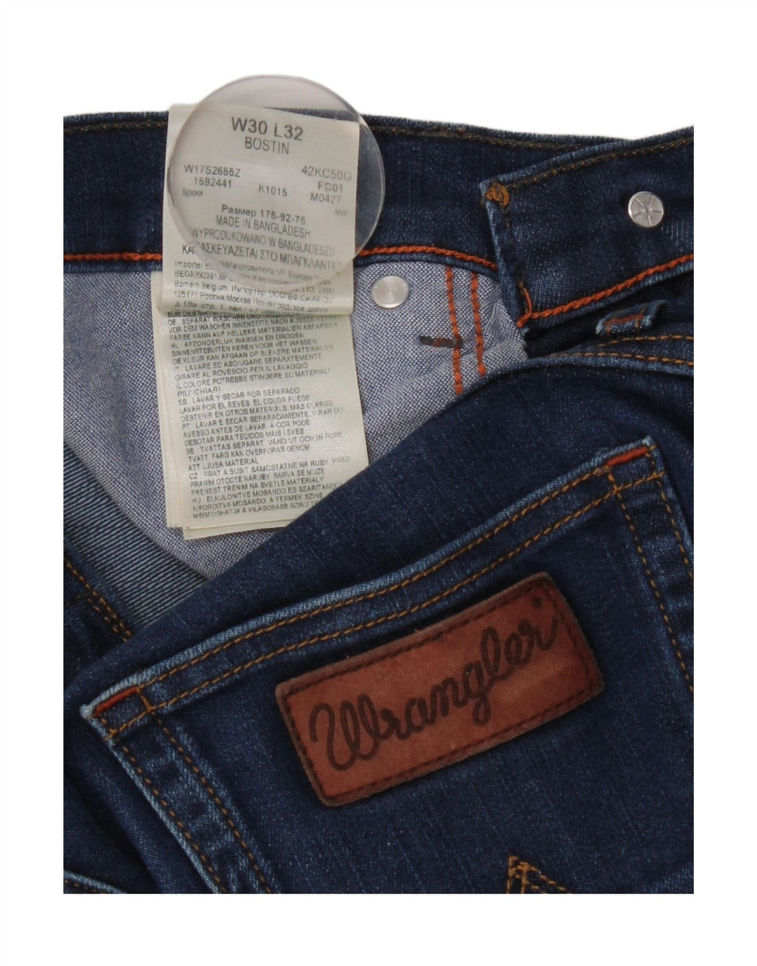 Wrangler Jean Slim Bostin Femme W30 L32 Bleu Coton