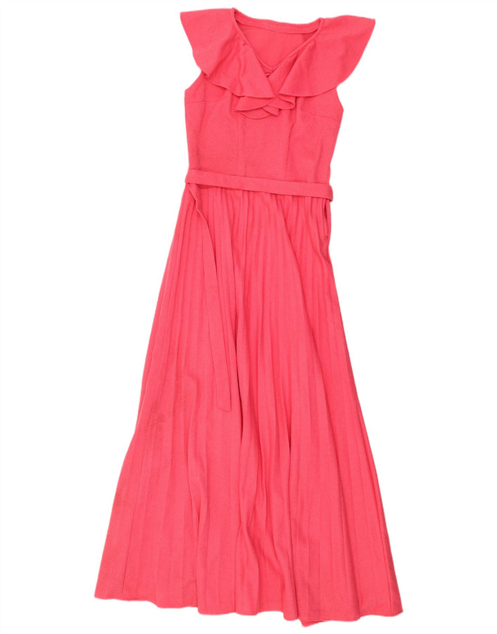 vintage Femme Robe Maxi Sans Manches UK 12 Rose Moyen