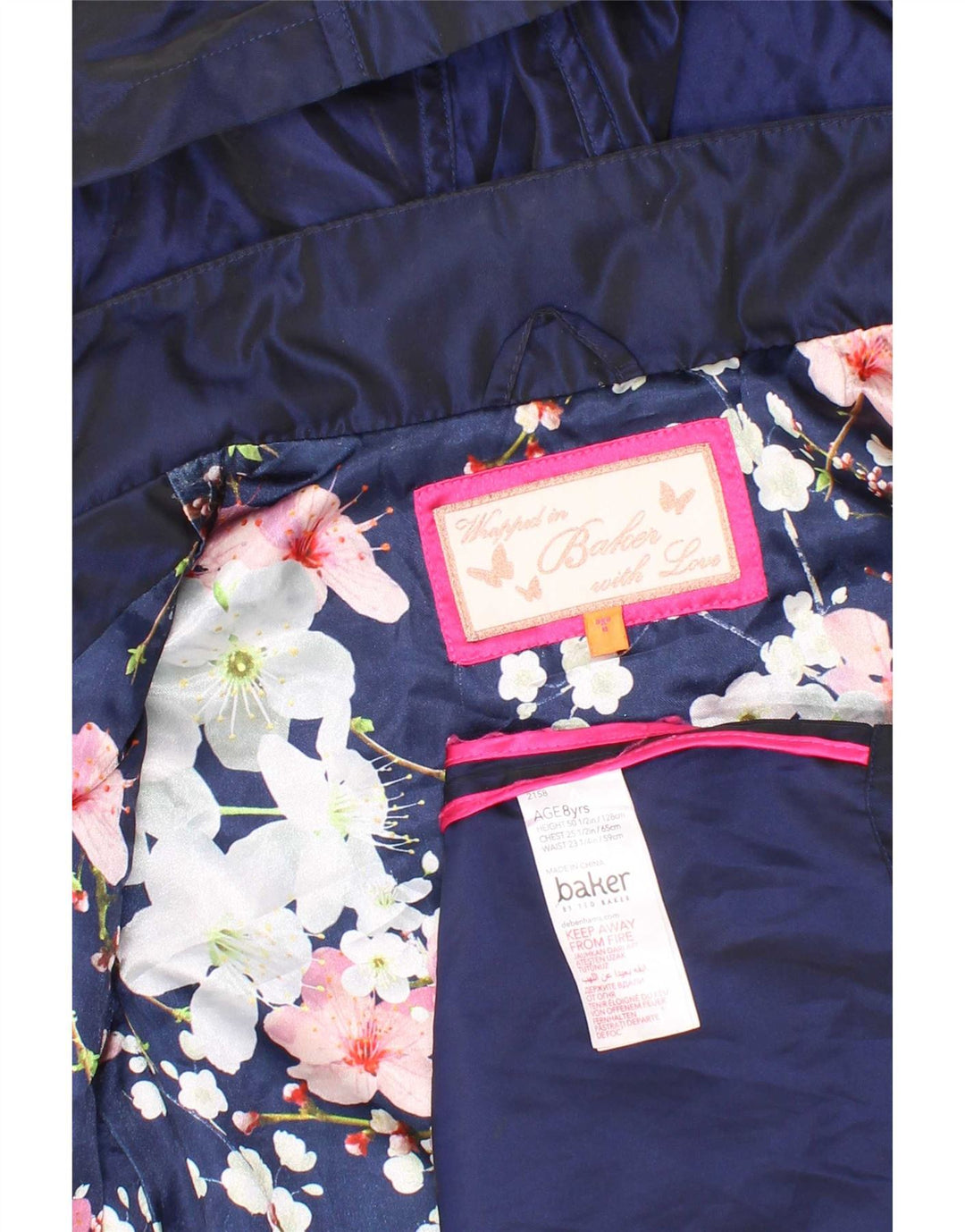Imperméable à capuche Ted Baker filles 7-8 ans bleu marine