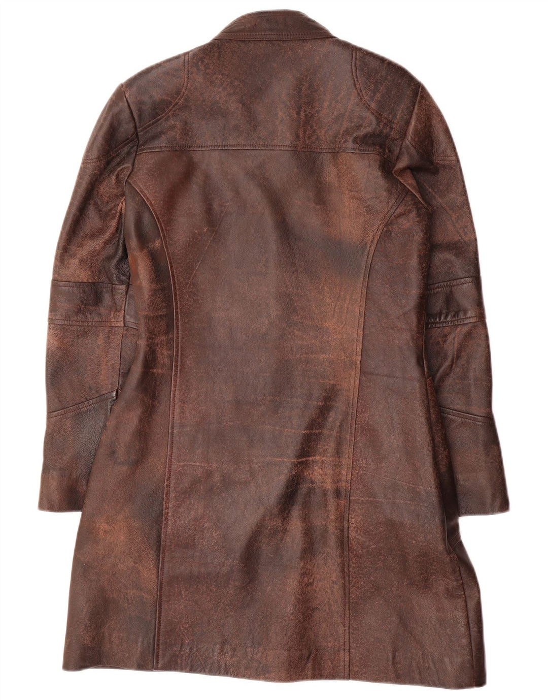 manteau en cuir femme vintage UK 14 Cuir brun moyen