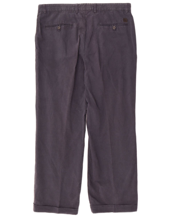 Hugo Boss Pantalon chino droit pour homme IT 52 XL W36 L30 Bleu marine Coton