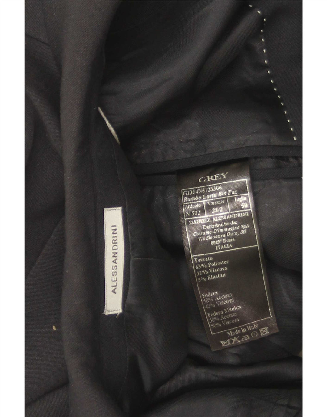 Daniele Alessandrini Veste blazer à 2 boutons pour homme IT 50 Large Noir