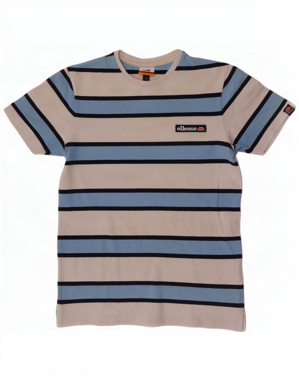 Ellesse T-Shirt Homme Petit Haut Rayé Blanc