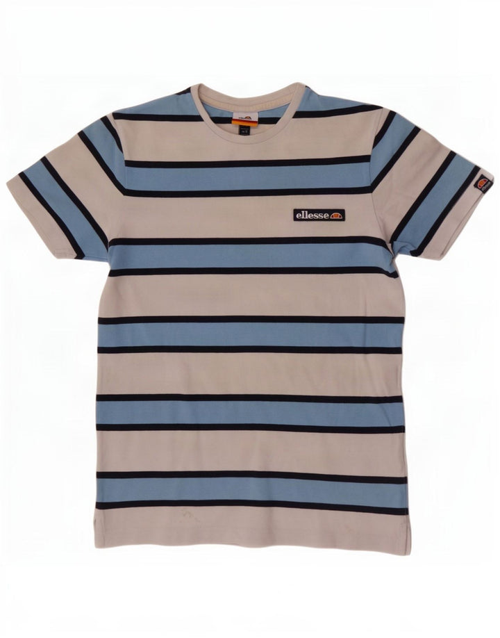 Ellesse T-Shirt Homme Petit Haut Rayé Blanc