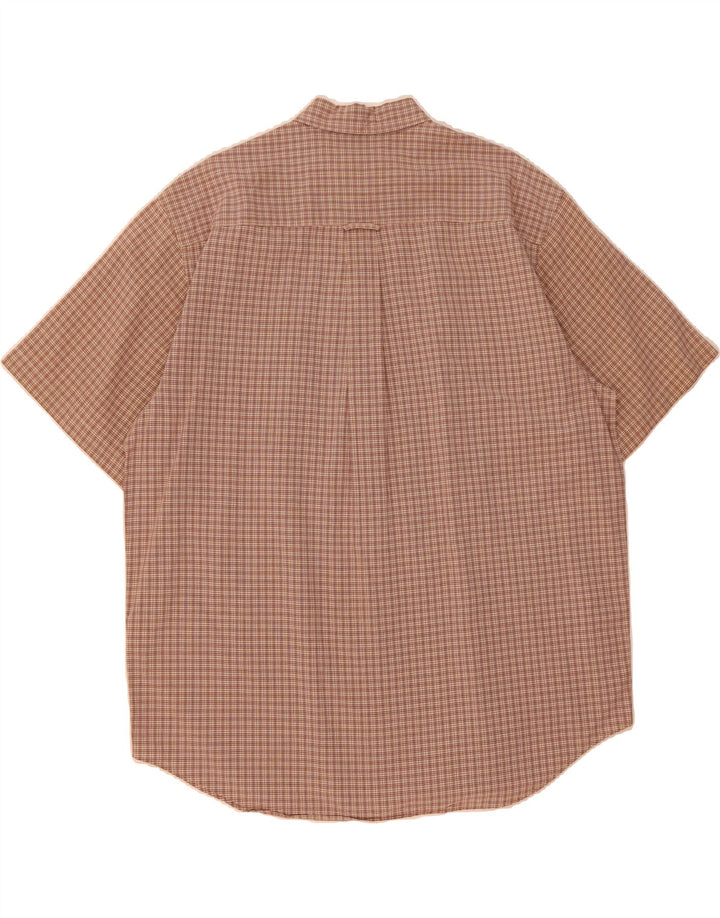 EDDIE BAUER Chemise à manches courtes pour homme en coton à carreaux marron