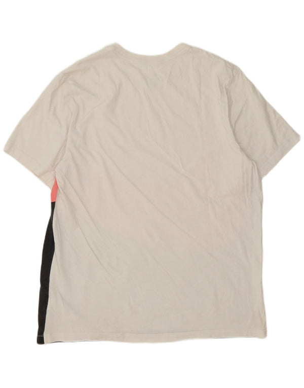 Nike T-shirt graphique pour homme XL en coton color block blanc