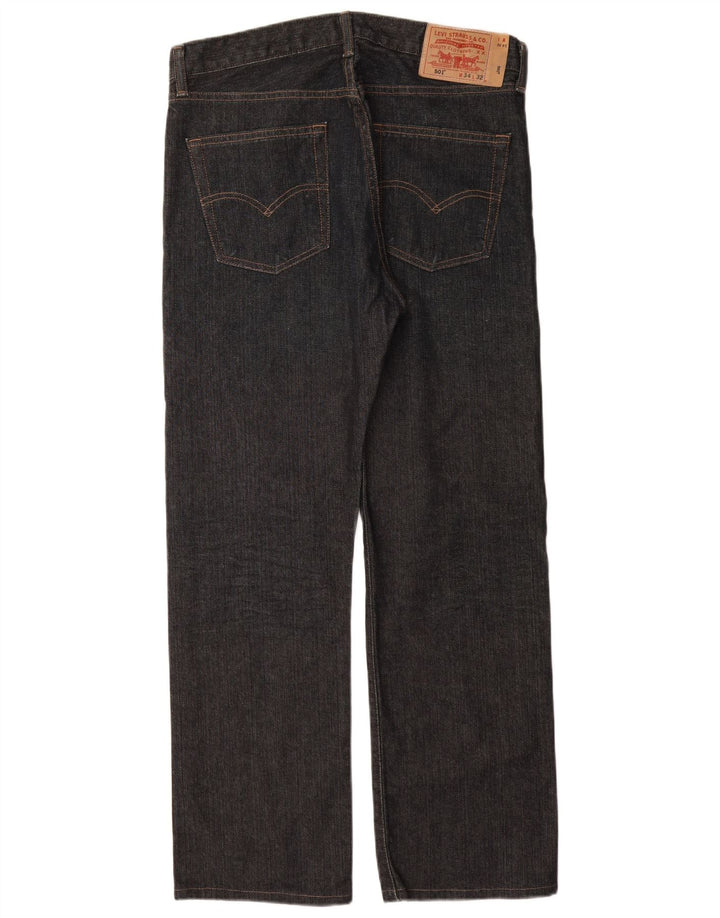 LEVI'S Jean Droit 501 Homme W34 L30 Bleu Marine Coton