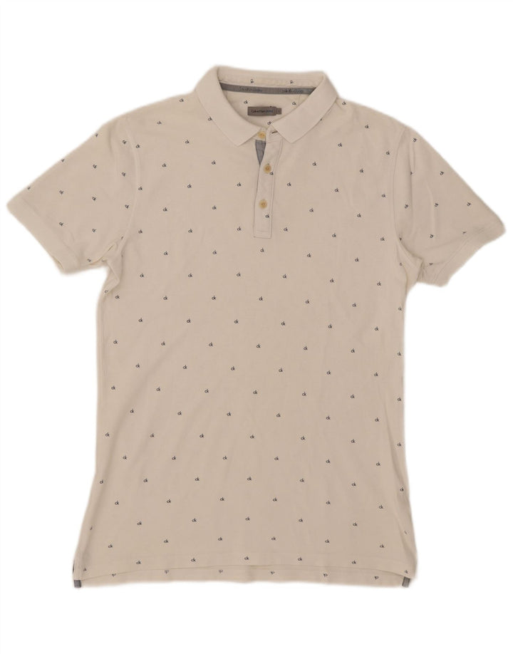 Calvin Klein Jeans Polo Homme Large Blanc Taché