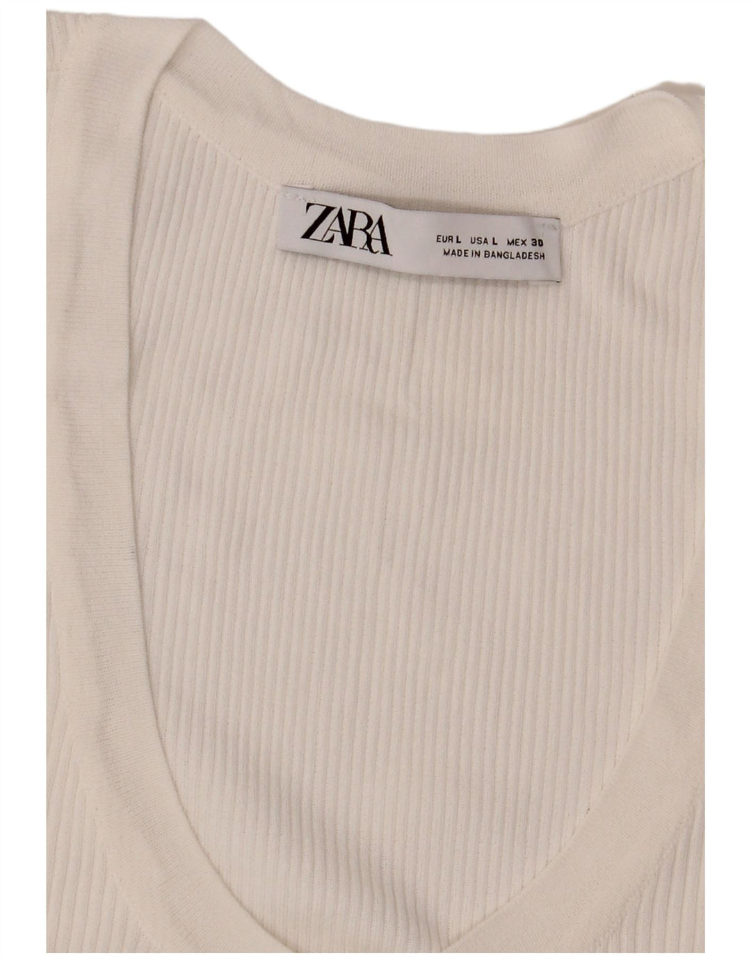 Zara Chemisier sans manches pour femme UK 14 Large Blanc