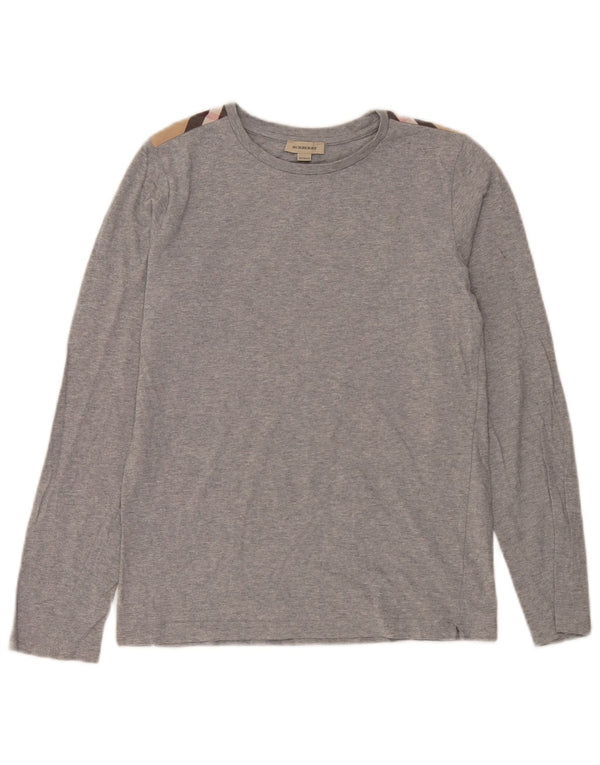 Burberry Top Fille Manches Longues 13-14 ans Gris Carreaux Coton