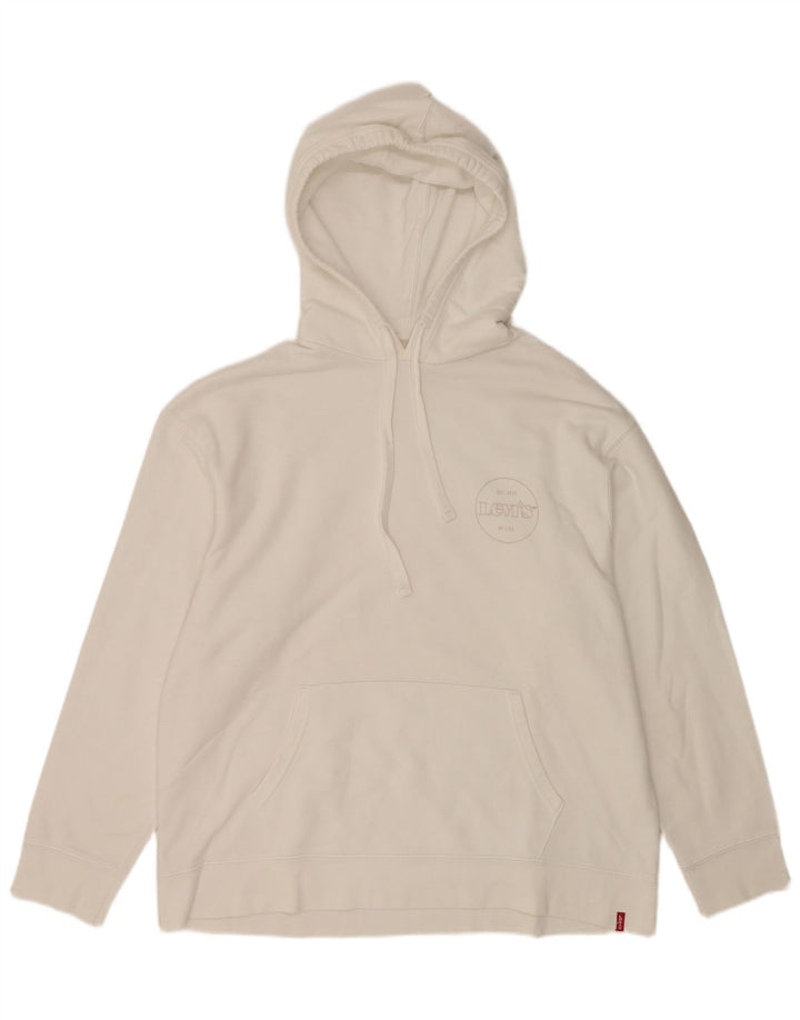 Levi's Pull à Capuche Coupe Relax Homme Blanc Large