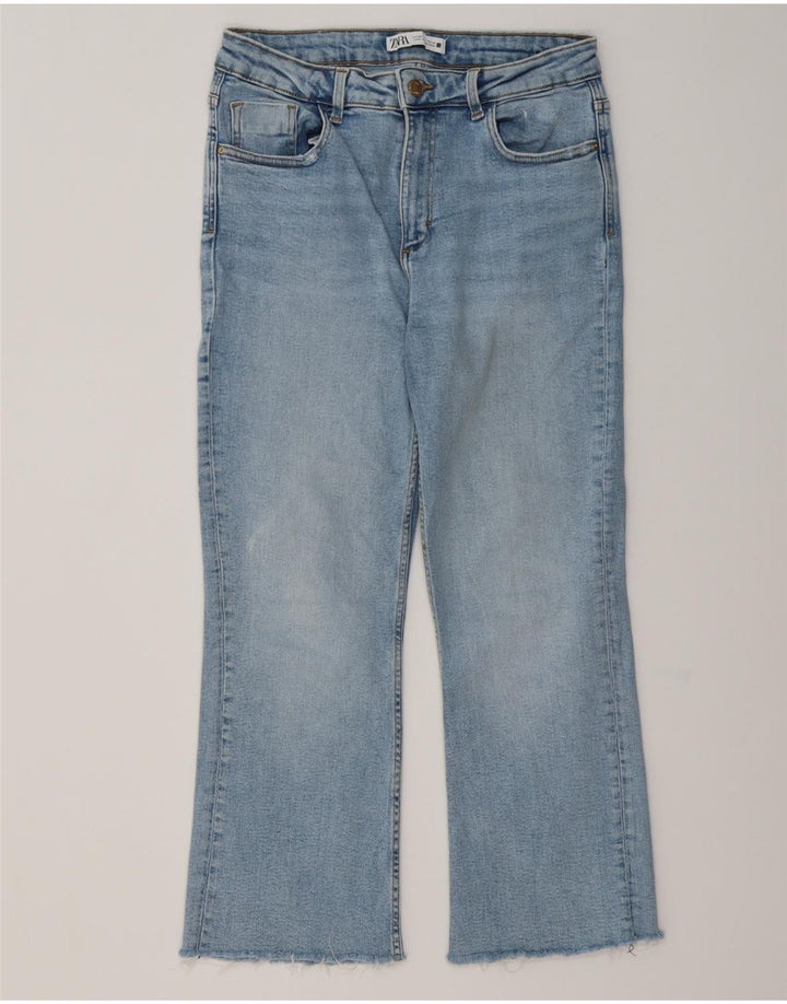 ZARA Femme Crop Bootcut Jeans EU 40 Medium W30 L25 Bleu Coton
